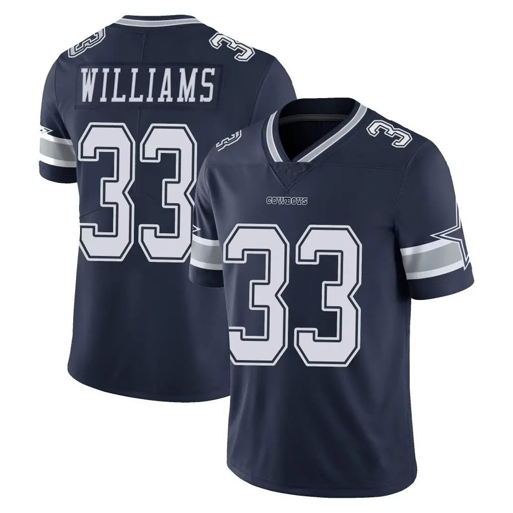 Parkc D.Cowboys #33 Javonte Williams Player Navy Vapor Untouchable Limited Home Game Stitched Jerseys