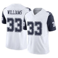 Parkc D.Cowboys #33 Javonte Williams Player White-Navy Limited Vapor F.U.S.E. Home Game Stitched Jerseys