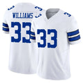 Parkc D.Cowboys #33 Javonte Williams Player White Limited Vapor F.U.S.E. Home Game Stitched Jerseys