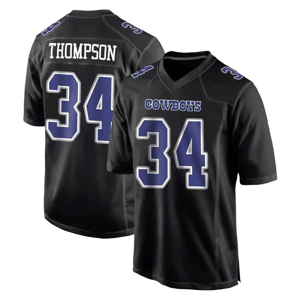 Parkc D.Cowboys #34 Jalen Thompson Player Carbon Black Fashion Home Game Stitched Jerseys