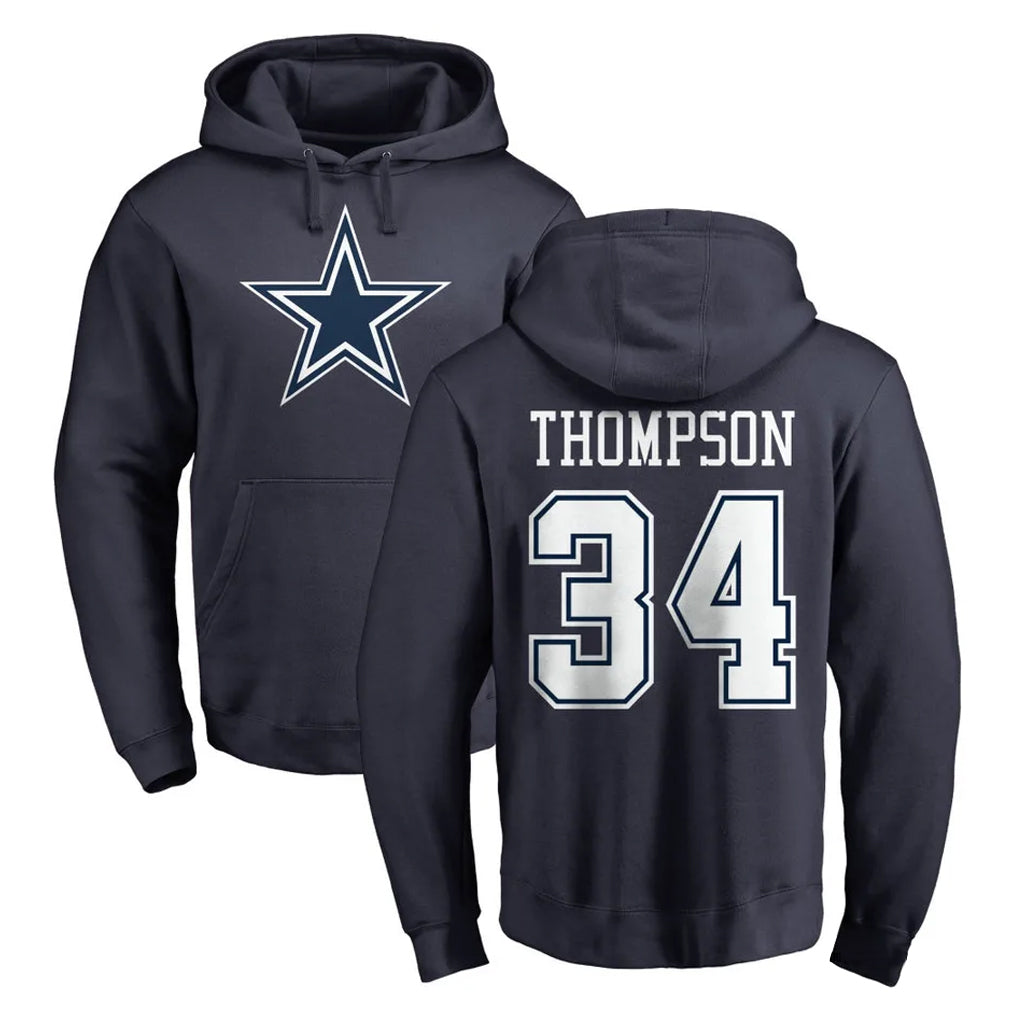 Parkc D.Cowboys #34 Jalen Thompson Player Navy Pullover Hoodies Limited Stitched Jerseys