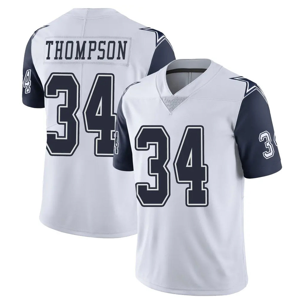 Parkc D.Cowboys #34 Jalen Thompson Player White-Navy Limited Color Rush Vapor Untouchable Home Game Stitched Jerseys