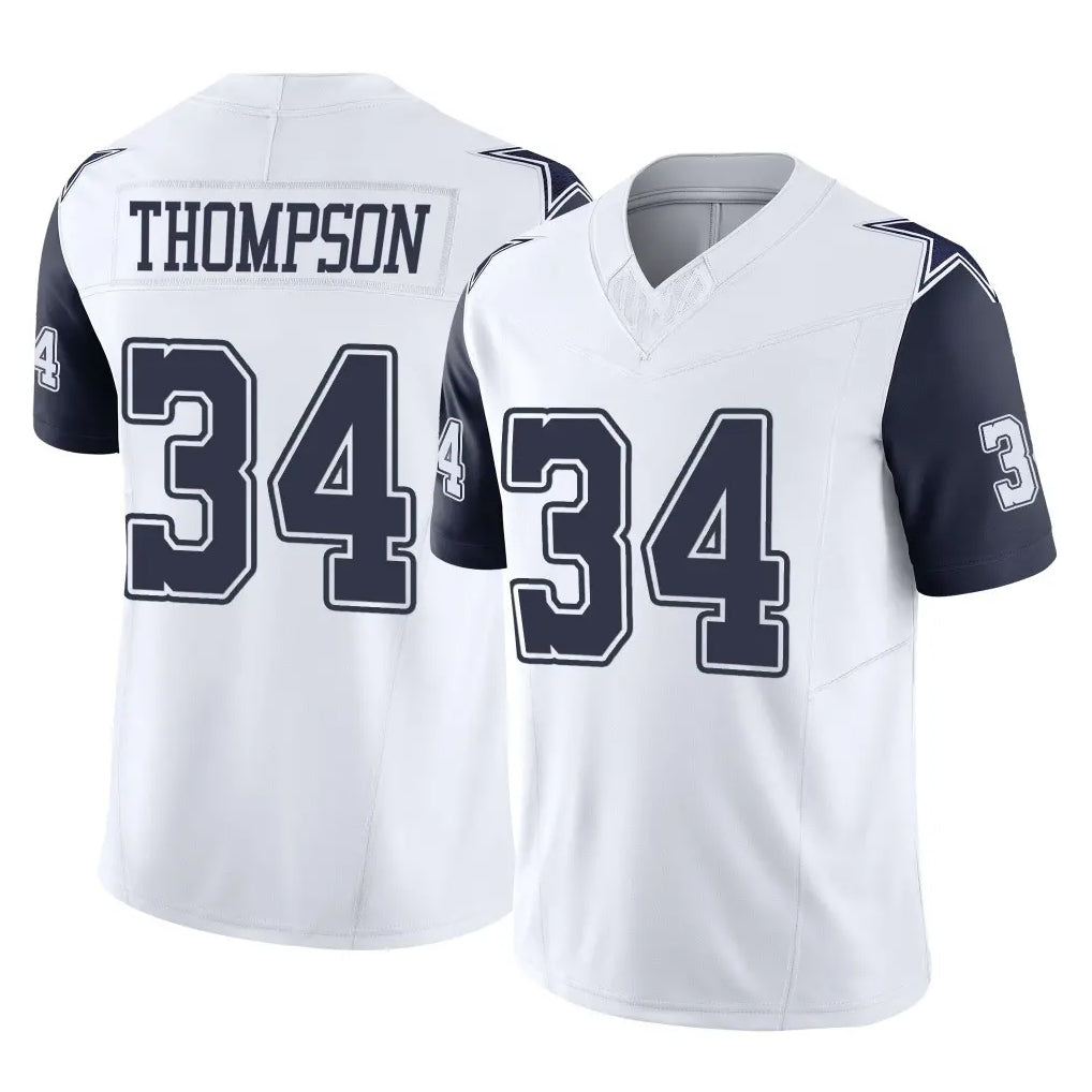 Parkc D.Cowboys #34 Jalen Thompson Player White-Navy Limited Vapor F.U.S.E. Home Game Stitched Jerseys