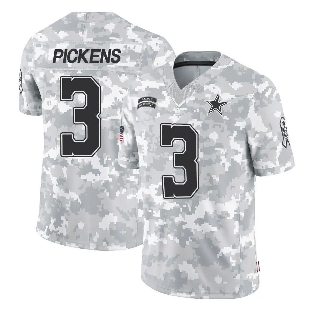 Parkc D.Cowboys #3 George Pickens Player Arctic Camo Salute to Service Limited Home Game Stitched Jerseys