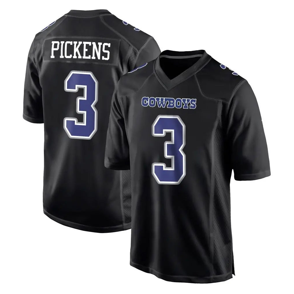 Parkc D.Cowboys #3 George Pickens Player Carbon Black Fashion Home Game Stitched Jerseys