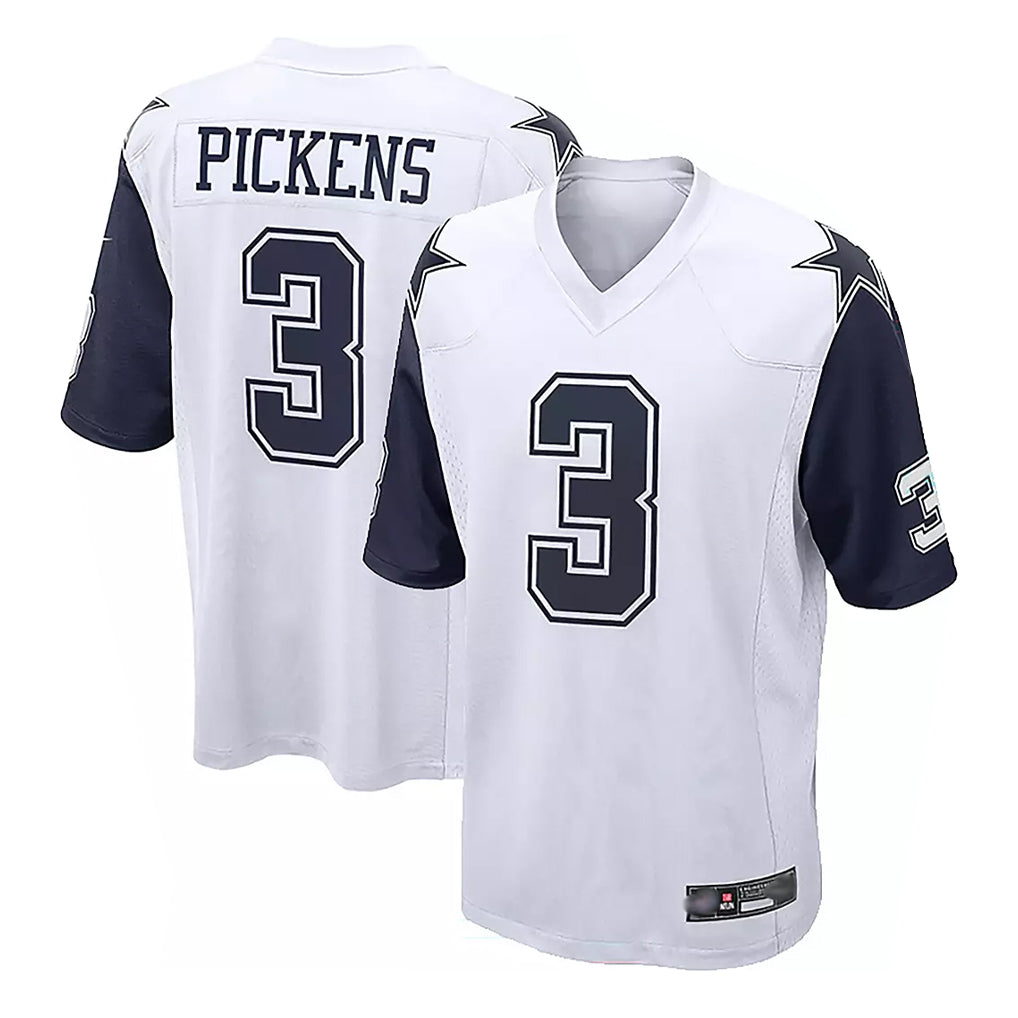 Parkc D.Cowboys #3 George Pickens Player White-Navy Home Game Stitched Jerseys