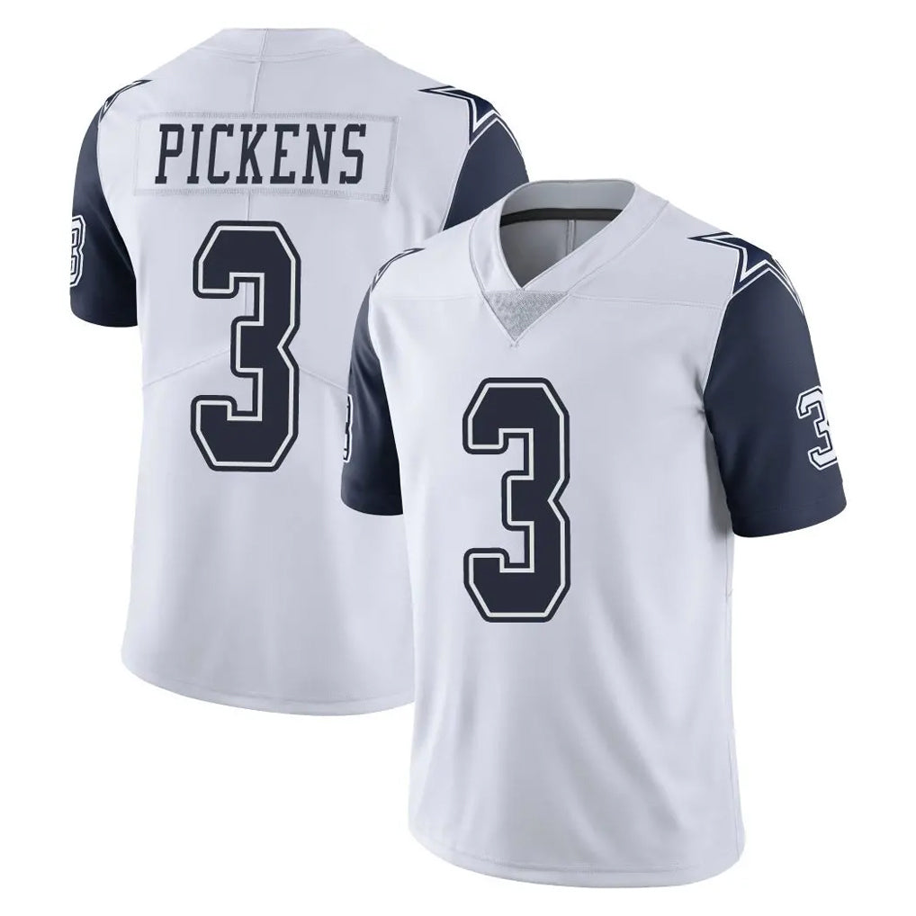 Parkc D.Cowboys #3 George Pickens Player White-Navy Limited Color Rush Vapor Untouchable Home Game Stitched Jerseys