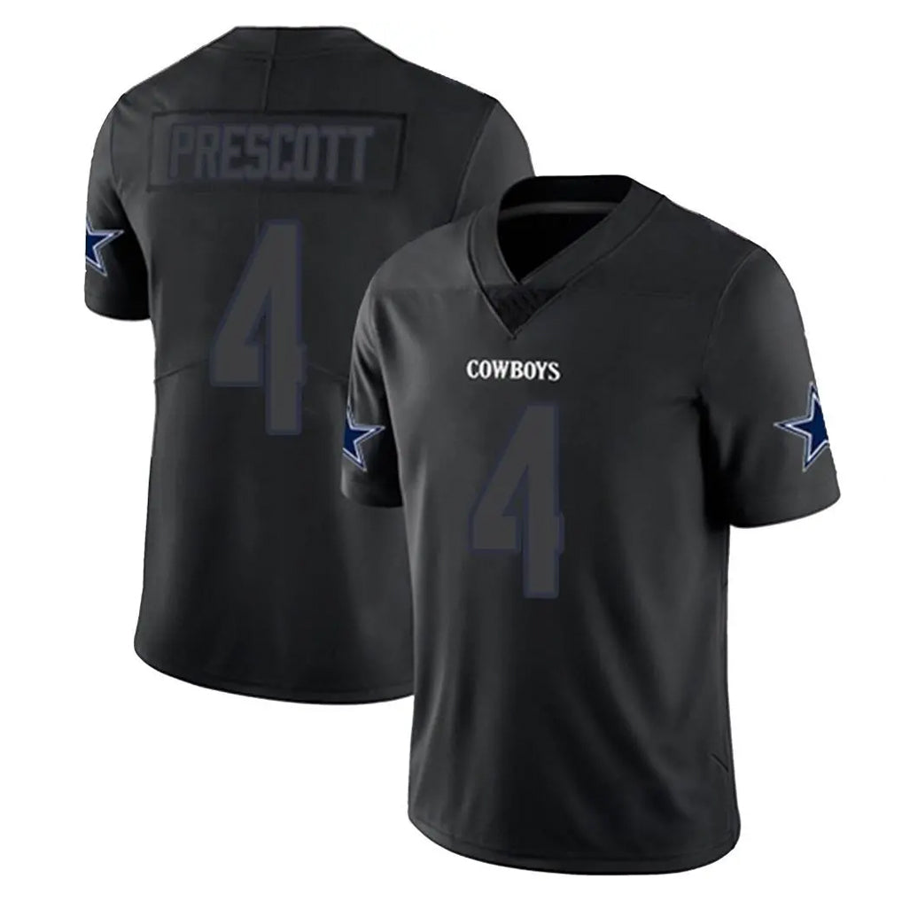 Parkc D.Cowboys #4 Dak Prescott Player Black Impact Limited Home Game Stitched Jerseys