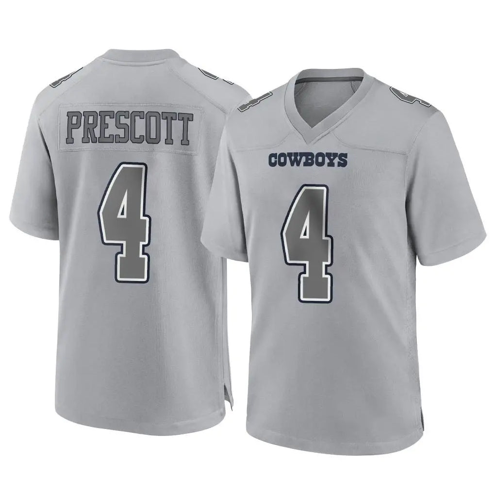 Parkc D.Cowboys #4 Dak Prescott Player Gray Atmosphere Fashion Home Game Stitched Jerseys
