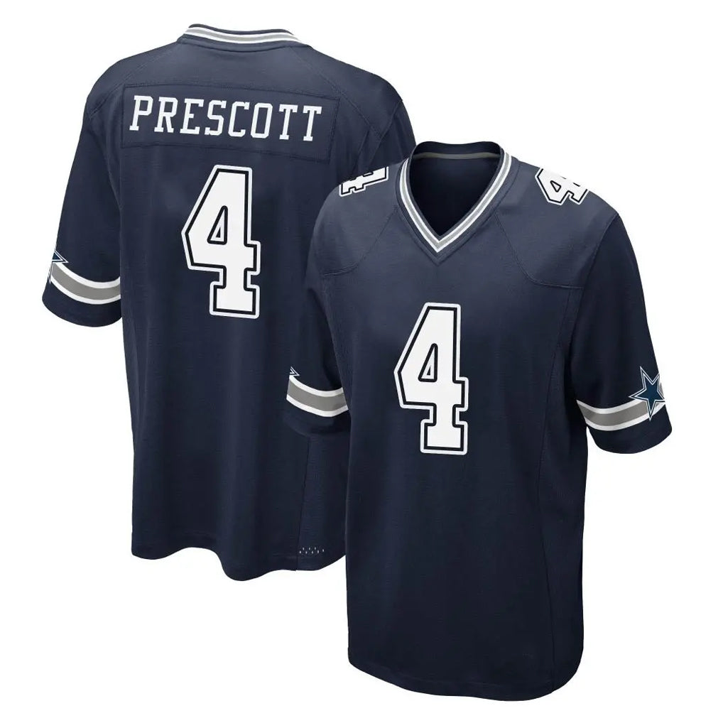 Parkc D.Cowboys #4 Dak Prescott Player Navy Home Game Stitched Jerseys