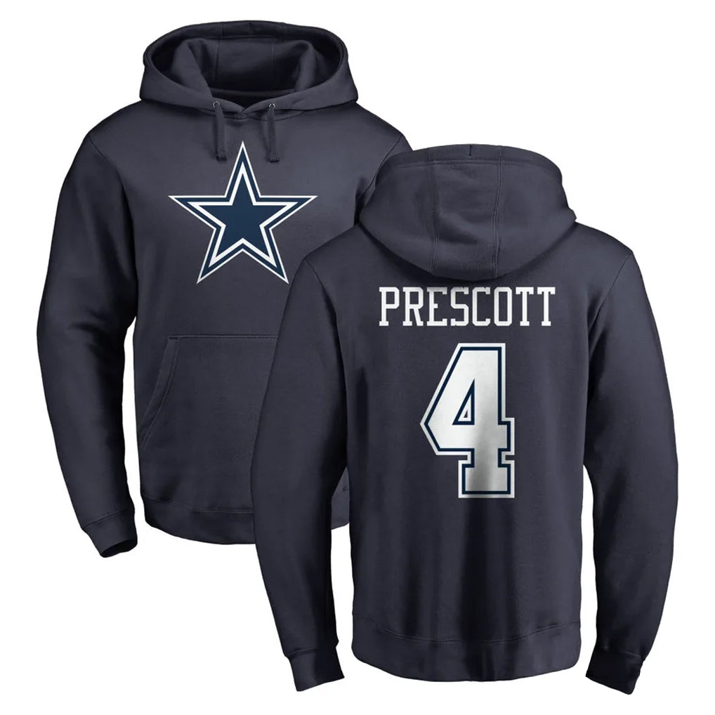 Parkc D.Cowboys #4 Dak Prescott Player Navy Pullover Hoodies Limited Stitched Jerseys