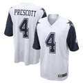 Parkc D.Cowboys #4 Dak Prescott Player White-Navy Home Game Stitched Jerseys