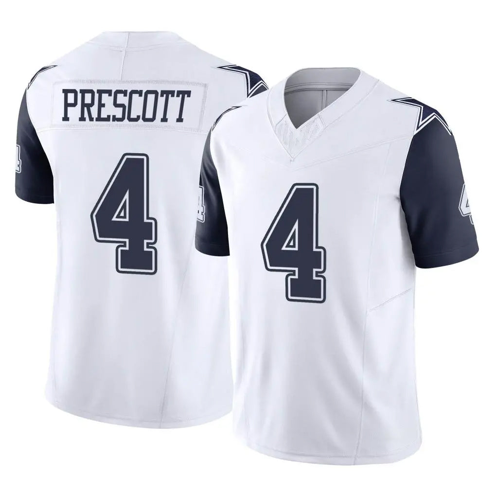 Parkc D.Cowboys #4 Dak Prescott Player White-Navy Limited Vapor F.U.S.E. Home Game Stitched Jerseys
