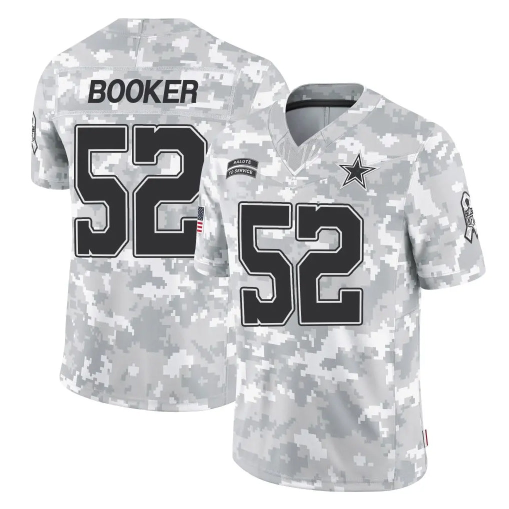 Parkc D.Cowboys #52 Tyler Booker Player Arctic Camo Salute to Service Limited Home Game Stitched Jerseys