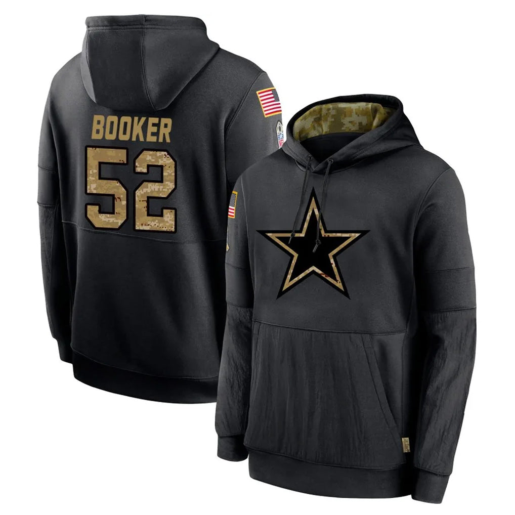 Parkc D.Cowboys #52 Tyler Booker Player Black Salute to Service Pullover Hoodies Limited Stitched Jerseys