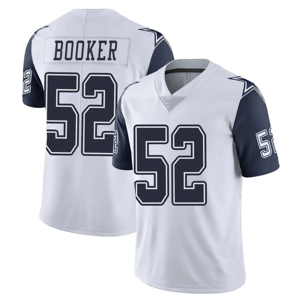 Parkc D.Cowboys #52 Tyler Booker Player White-Navy Limited Color Rush Vapor Untouchable Home Game Stitched Jerseys