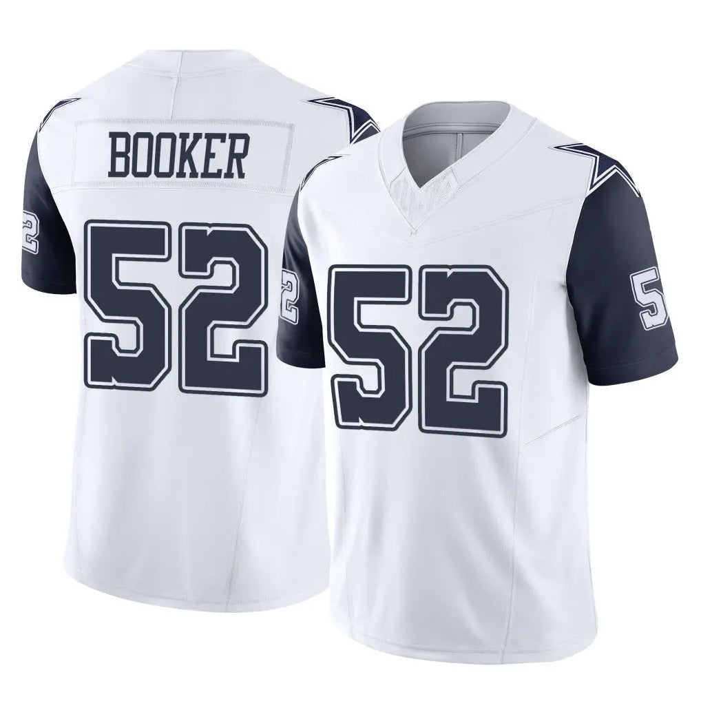 Parkc D.Cowboys #52 Tyler Booker Player White-Navy Limited Vapor F.U.S.E. Home Game Stitched Jerseys