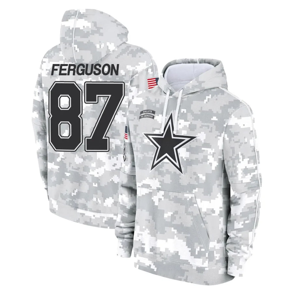 Parkc D.Cowboys #87 Jake Ferguson Player Arctic Camo Salute to Service Hoodies Limited Game Stitched Jerseys