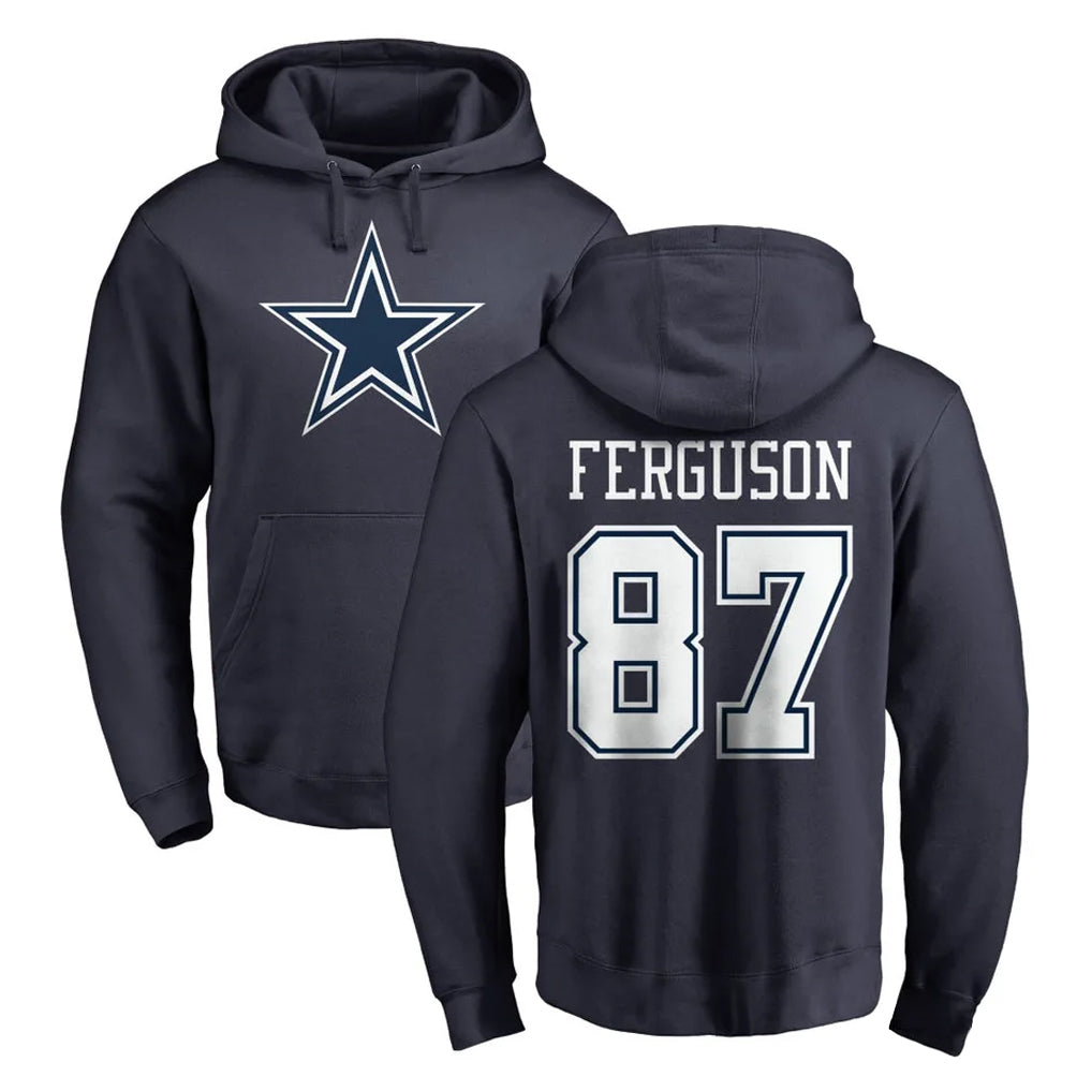 Parkc D.Cowboys #87 Jake Ferguson Player Navy Pullover Hoodies Limited Stitched Jerseys