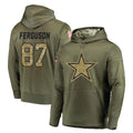 Parkc D.Cowboys #87 Jake Ferguson Player Olive Salute to Service Pullover Hoodies Home Game Stitched Jerseys