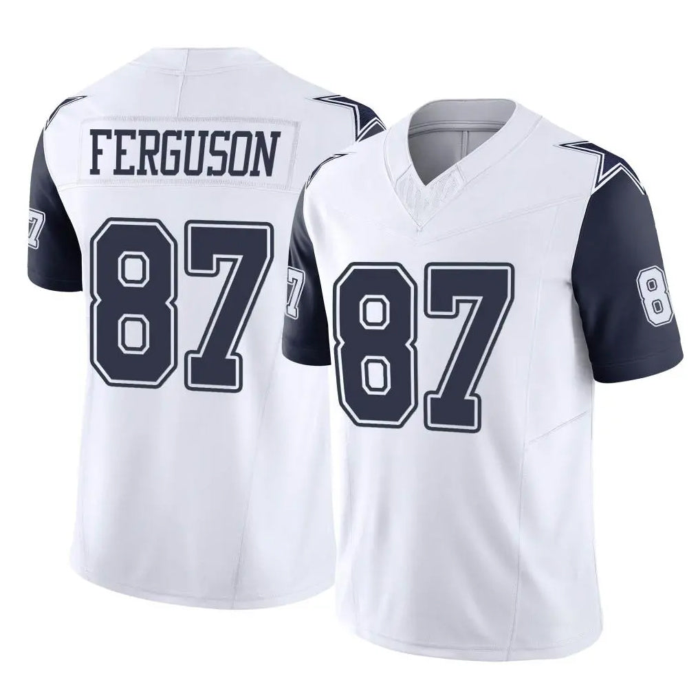Parkc D.Cowboys #87 Jake Ferguson Player White-Navy Limited Vapor F.U.S.E. Home Game Stitched Jerseys