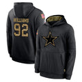 Parkc D.Cowboys #92 Quinnen Williams Player Black Salute to Service Pullover Hoodies Limited Stitched Jerseys
