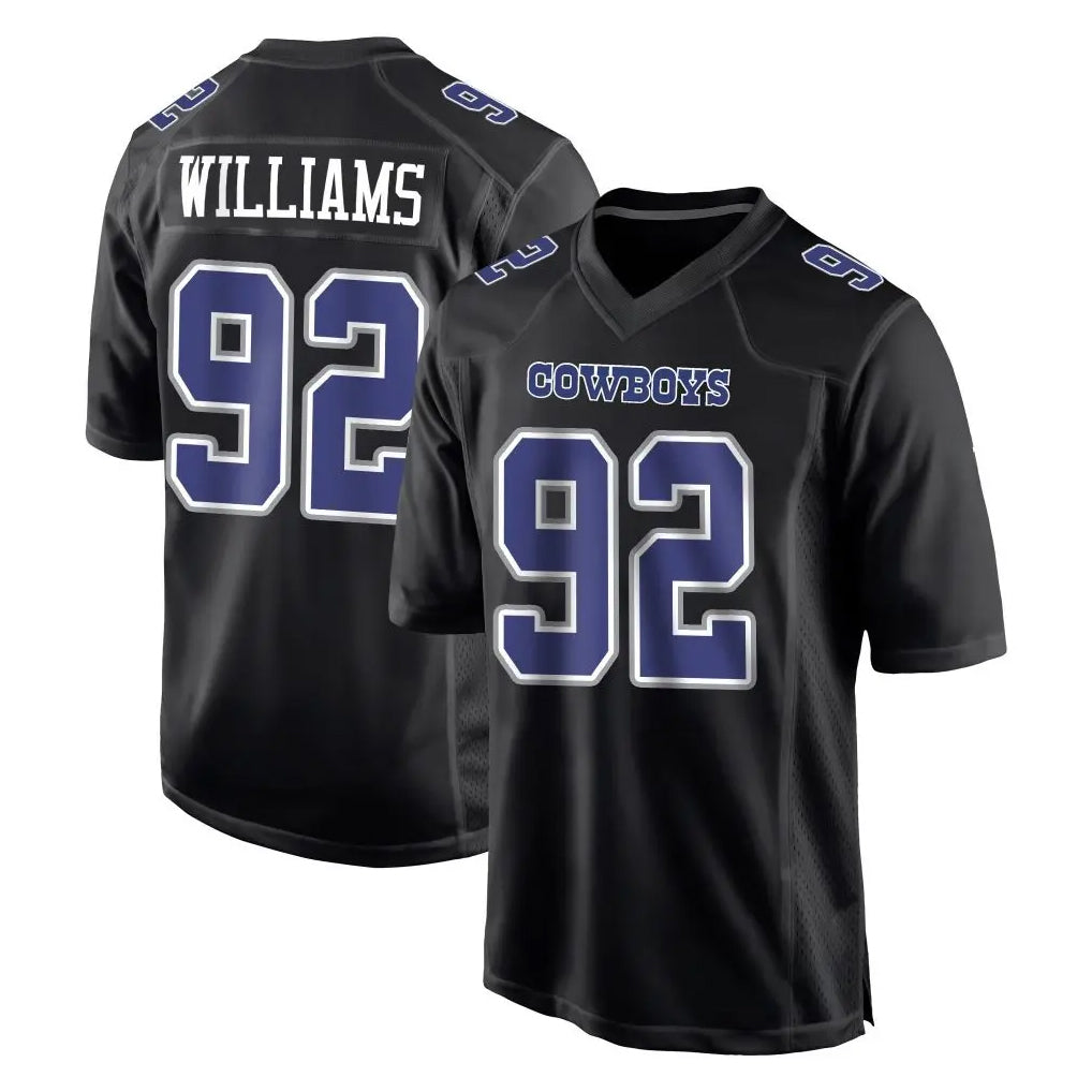 Parkc D.Cowboys #92 Quinnen Williams Player Carbon Black Fashion Home Game Stitched Jerseys