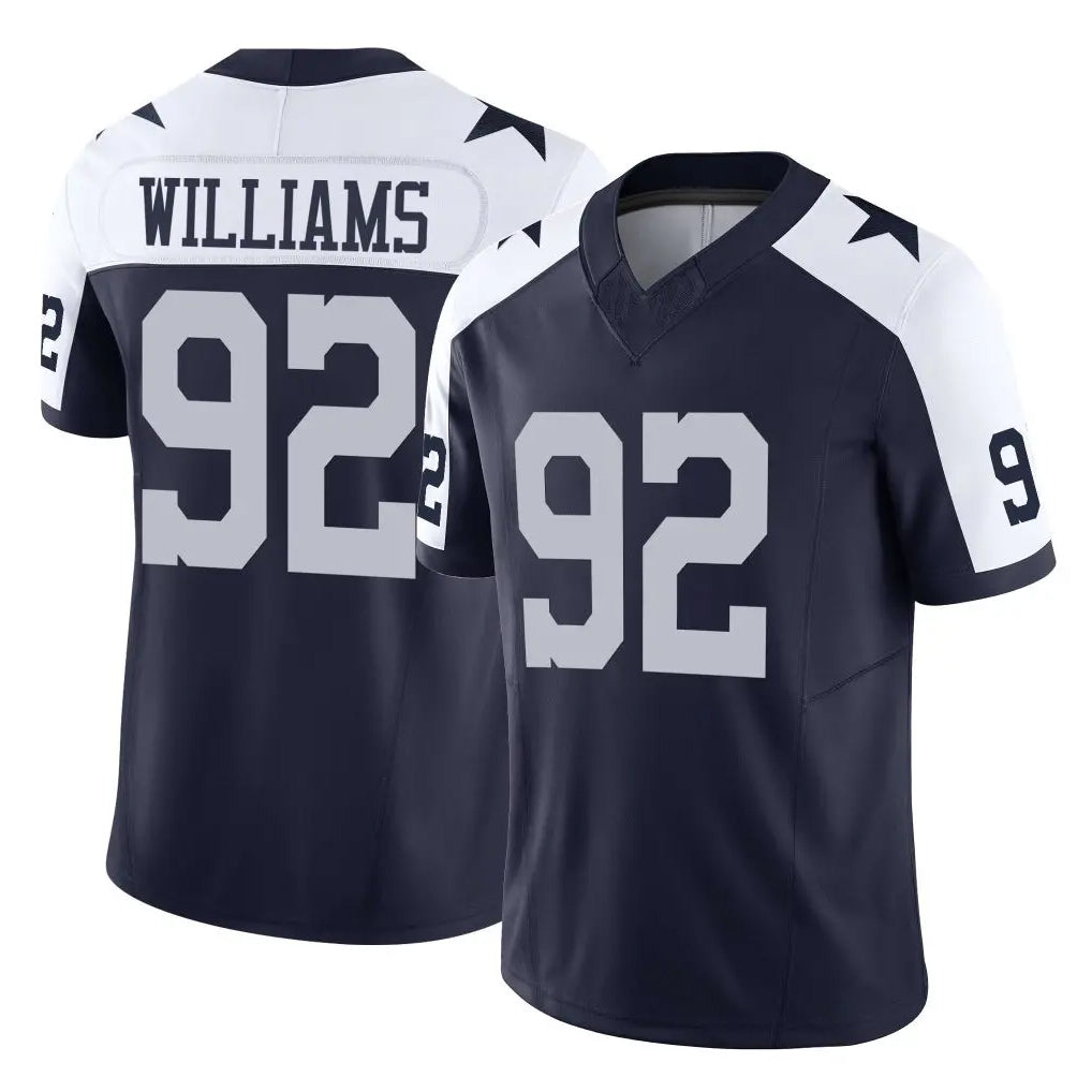 Parkc D.Cowboys #92 Quinnen Williams Player Navy-White Limited Alternate Vapor F.U.S.E. Home Game Stitched Jerseys