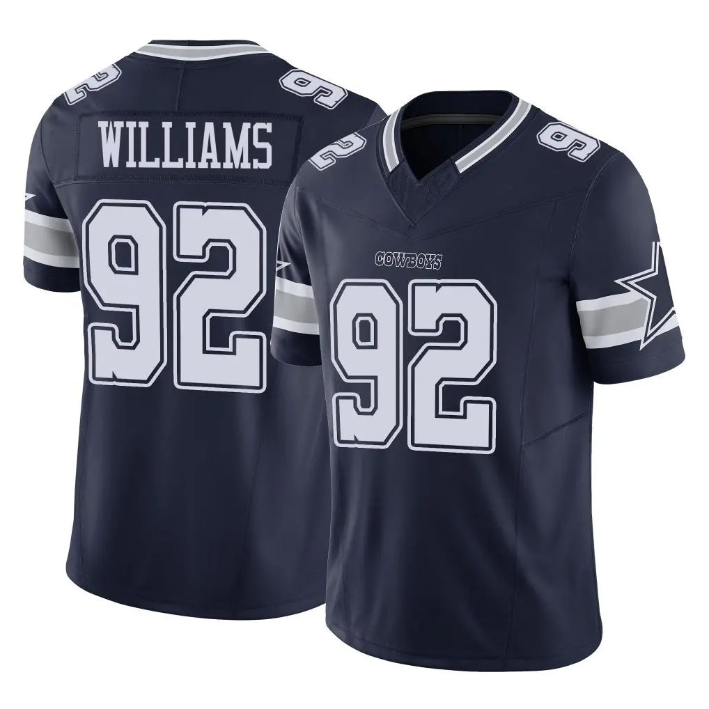 Parkc D.Cowboys #92 Quinnen Williams Player Navy Limited Vapor F.U.S.E. Home Game Stitched Jerseys