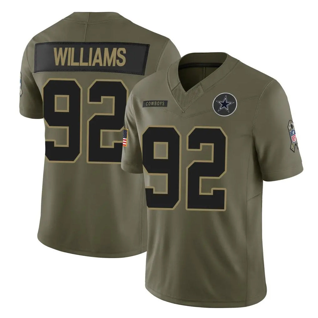 Parkc D.Cowboys #92 Quinnen Williams Player Olive 2025 Salute to Service Limited Home Game Stitched Jerseys