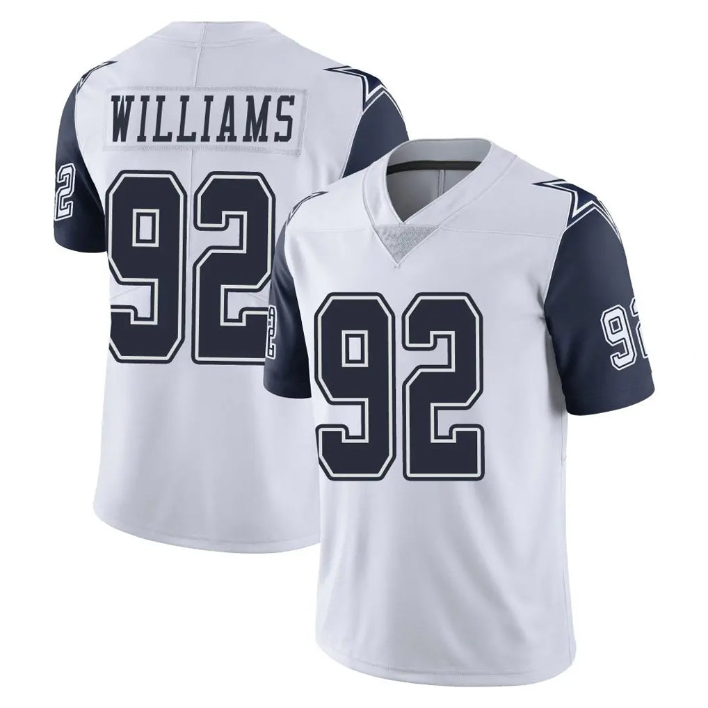 Parkc D.Cowboys #92 Quinnen Williams Player White-Navy Limited Color Rush Vapor Untouchable Home Game Stitched Jerseys