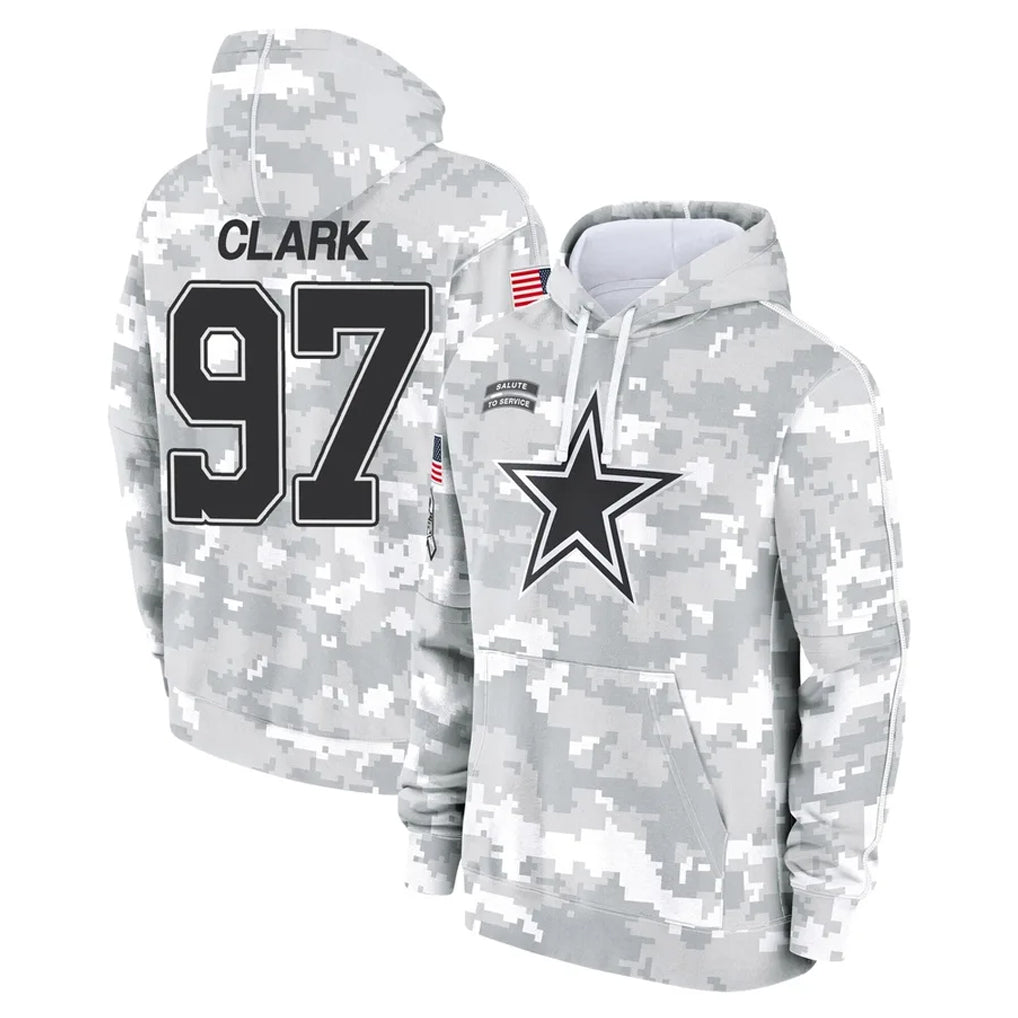 Parkc D.Cowboys #97 Kenny Clark Player Arctic Camo Salute to Service Hoodies Limited Game Stitched Jerseys