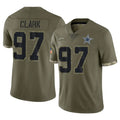 Parkc D.Cowboys #97 Kenny Clark Player Olive Salute to Service Limited Game Stitched Jerseys