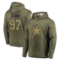 Parkc D.Cowboys #97 Kenny Clark Player Olive Salute to Service Pullover Hoodies Home Game Stitched Jerseys