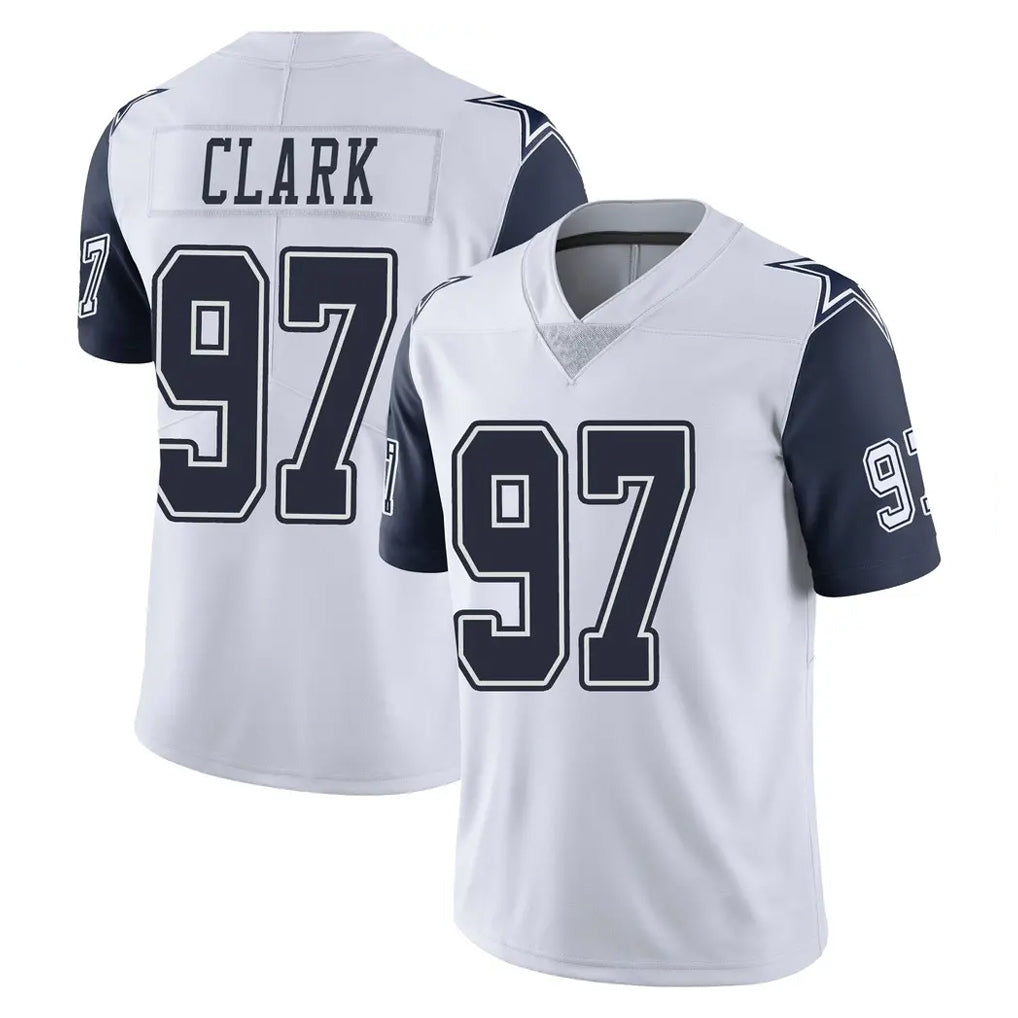 Parkc D.Cowboys #97 Kenny Clark Player White-Navy Limited Color Rush Vapor Untouchable Home Game Stitched Jerseys