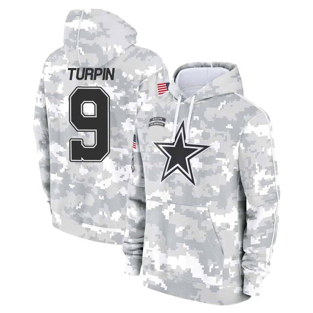 Parkc D.Cowboys #9 KaVontae Turpin Player Arctic Camo Salute to Service Hoodies Limited Game Stitched Jerseys