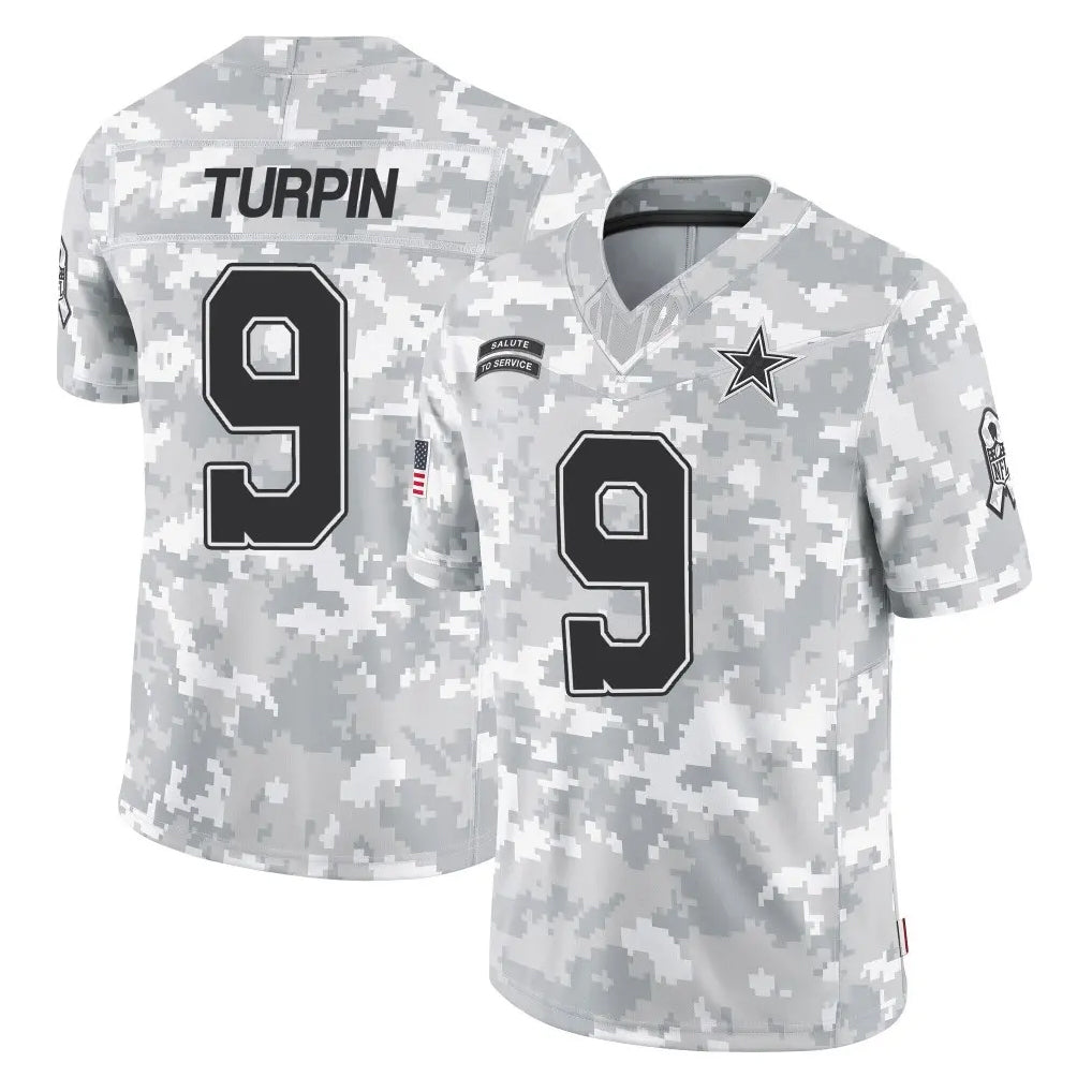 Parkc D.Cowboys #9 KaVontae Turpin Player Arctic Camo Salute to Service Limited Home Game Stitched Jerseys