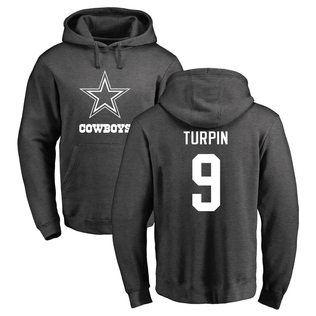 Parkc D.Cowboys #9 KaVontae Turpin Player Ash One Color Pullover Hoodie Limited Stitched Jerseys