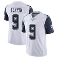 Parkc D.Cowboys #9 KaVontae Turpin Player White-Navy Limited Color Rush Vapor Untouchable Home Game Stitched Jerseys