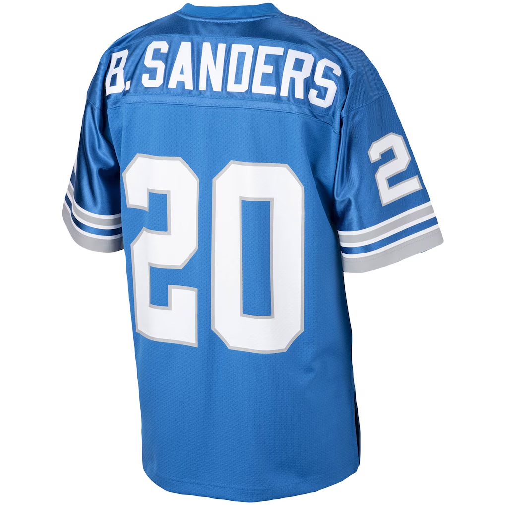 Parkc D.Lions 1993 #20 Barry Sanders Mitchell & Ness Blue Authentic Throwback Retired Player Stitched Puhic Jersey