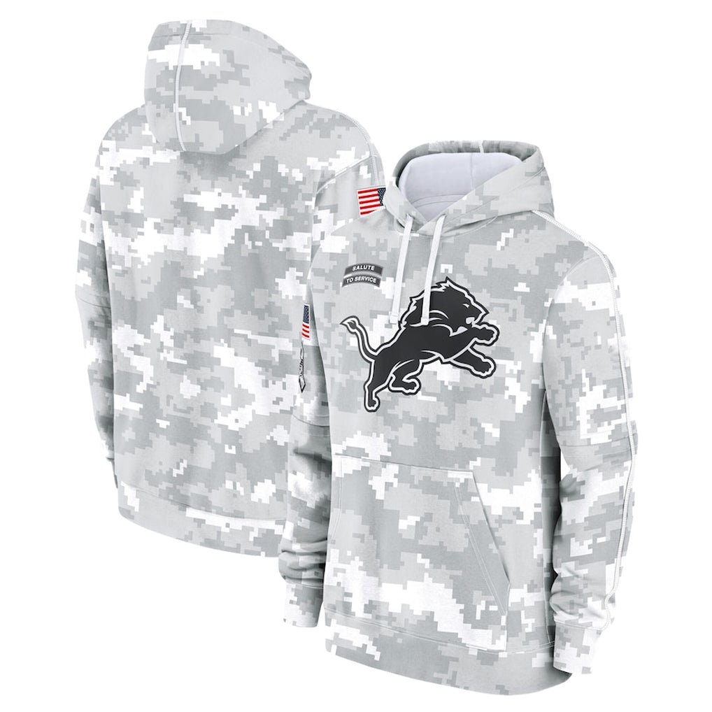 Parkc D.Lions Arctic Camo Salute to Service Hoodies Limited Game Blank Player Stitched Jerseys