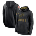 Parkc D.Lions Black Salute to Service Hoodies Limited Game Blank Player Stitched Jerseys