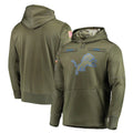 Parkc D.Lions Olive Salute to Service Pullover Hoodies Home Game Blank Player Stitched Jerseys