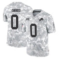 Parkc D.Lions #0 Jahmyr Gibbs Player Arctic Camo Salute To Service Limited Stitched Jerseys