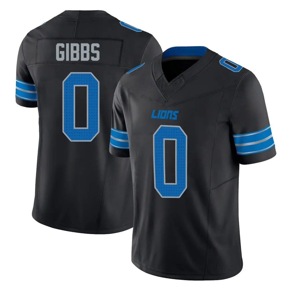 Parkc D.Lions #0 Jahmyr Gibbs Player Black Alternate Vapor F.U.S.E. Limited Home Game Stitched Jerseys
