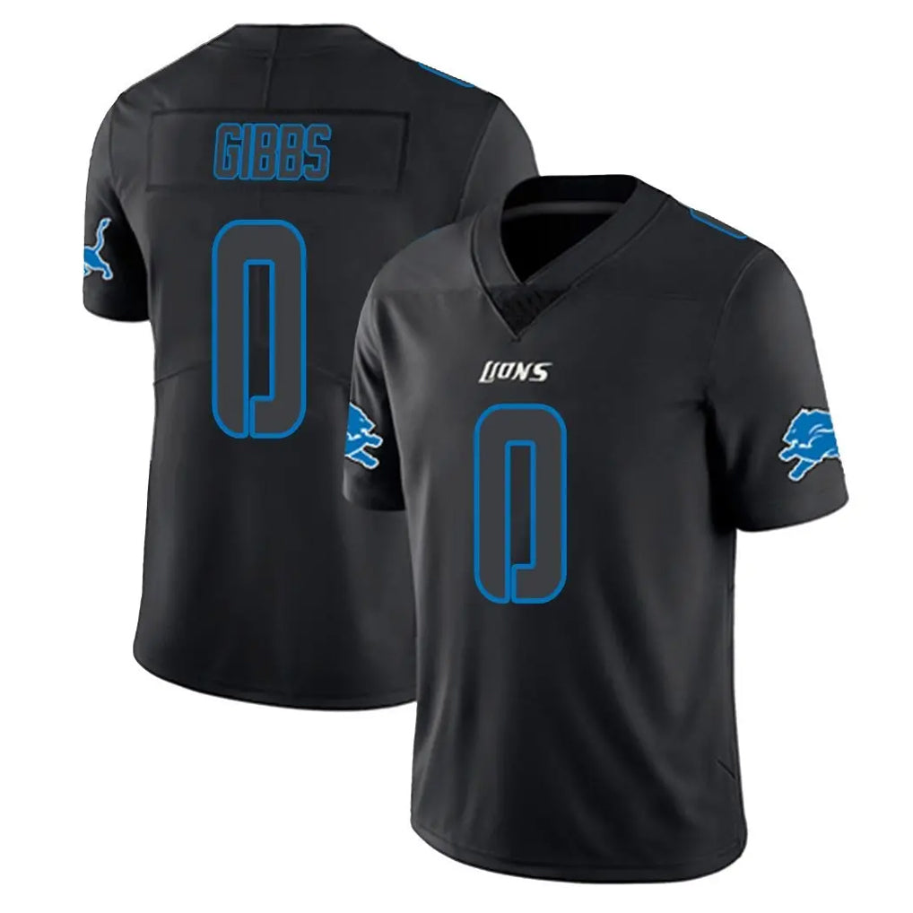 Parkc D.Lions #0 Jahmyr Gibbs Player Black Impact Limited Home Game Stitched Jerseys