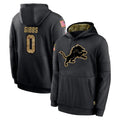 Parkc D.Lions #0 Jahmyr Gibbs Player Black Salute to Service Hoodies Limited Game Stitched Jerseys