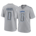 Parkc D.Lions #0 Jahmyr Gibbs Player Gray Atmosphere Fashion Home Game Stitched Jerseys