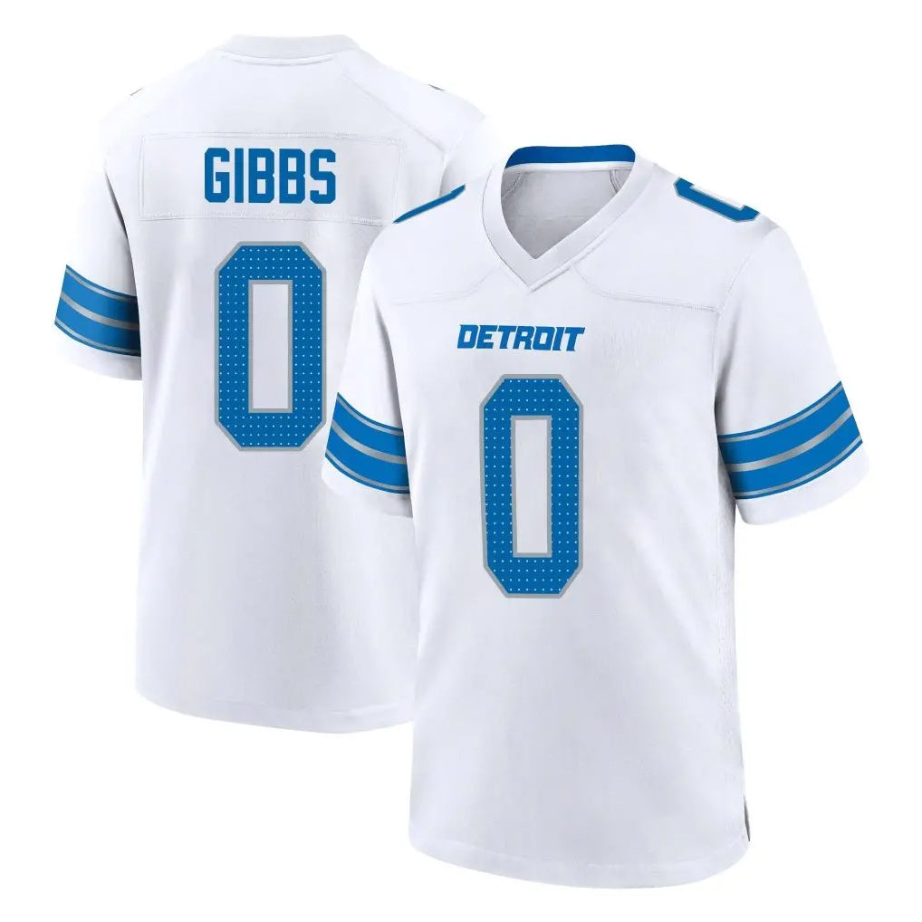 Parkc D.Lions #0 Jahmyr Gibbs Player White Alternate Home Game Stitched Jerseys