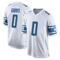 Parkc D.Lions #0 Jahmyr Gibbs Player White Home Game Stitched Jerseys